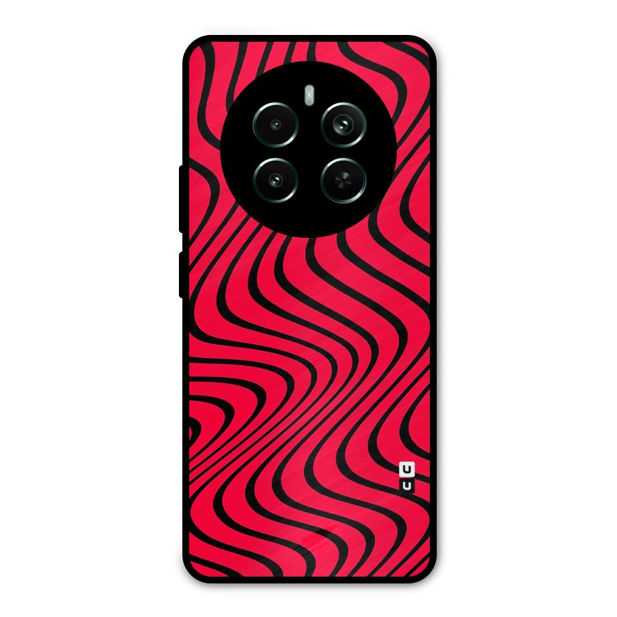Waves Pattern Print Metal Back Case for Realme 12 Pro Plus