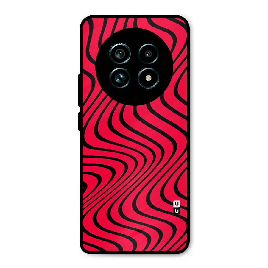 Waves Pattern Print Metal Back Case for Realme 13 Pro Plus