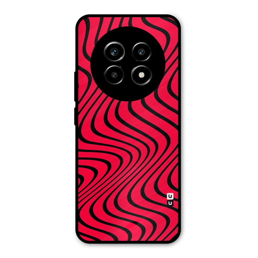 Waves Pattern Print Metal Back Case for Realme 14 Pro Lite