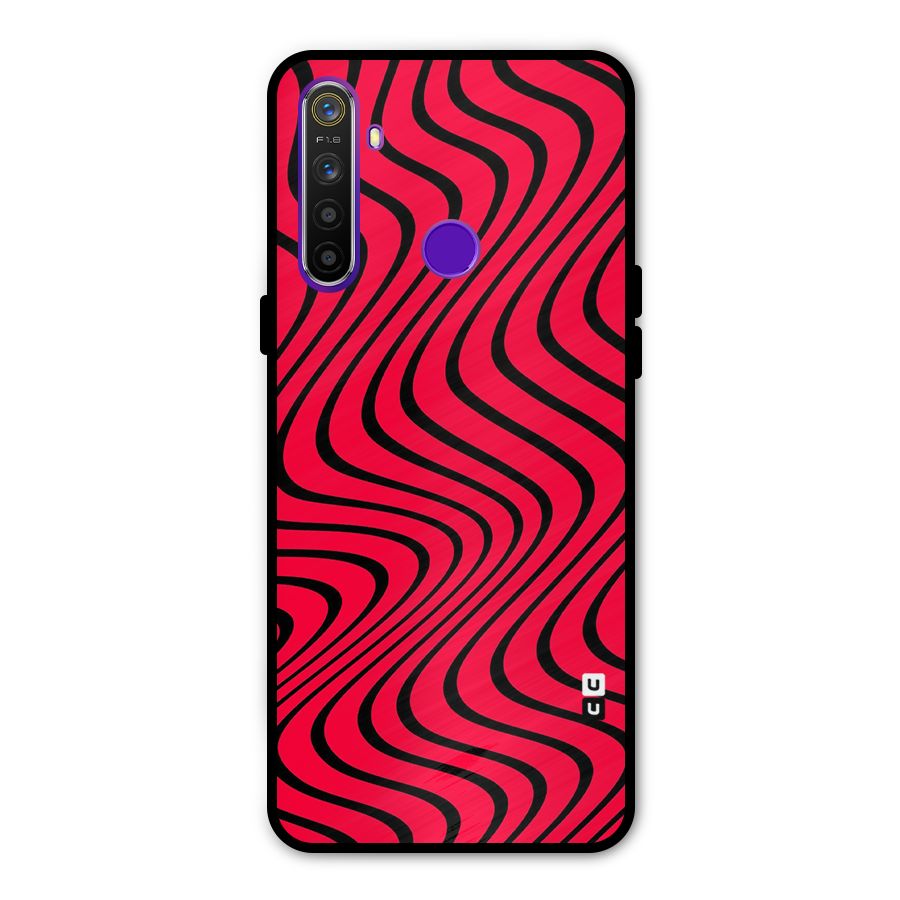 Waves Pattern Print Metal Back Case for Realme 5i