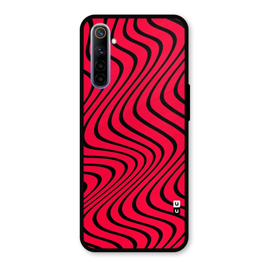 Waves Pattern Print Metal Back Case for Realme 6i