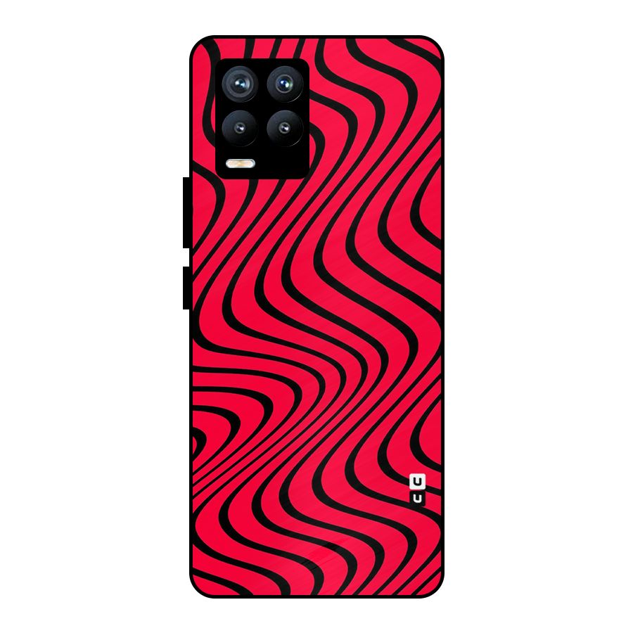 Waves Pattern Print Metal Back Case for Realme 8 Pro