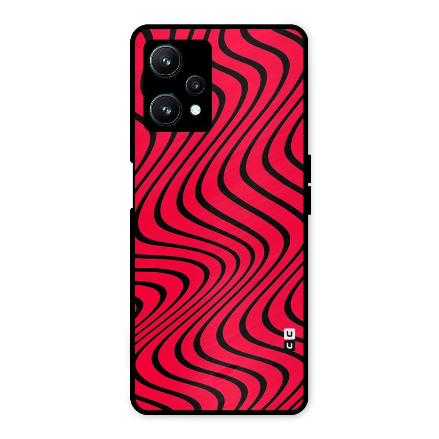 Waves Pattern Print Metal Back Case for Realme 9 Pro 5G