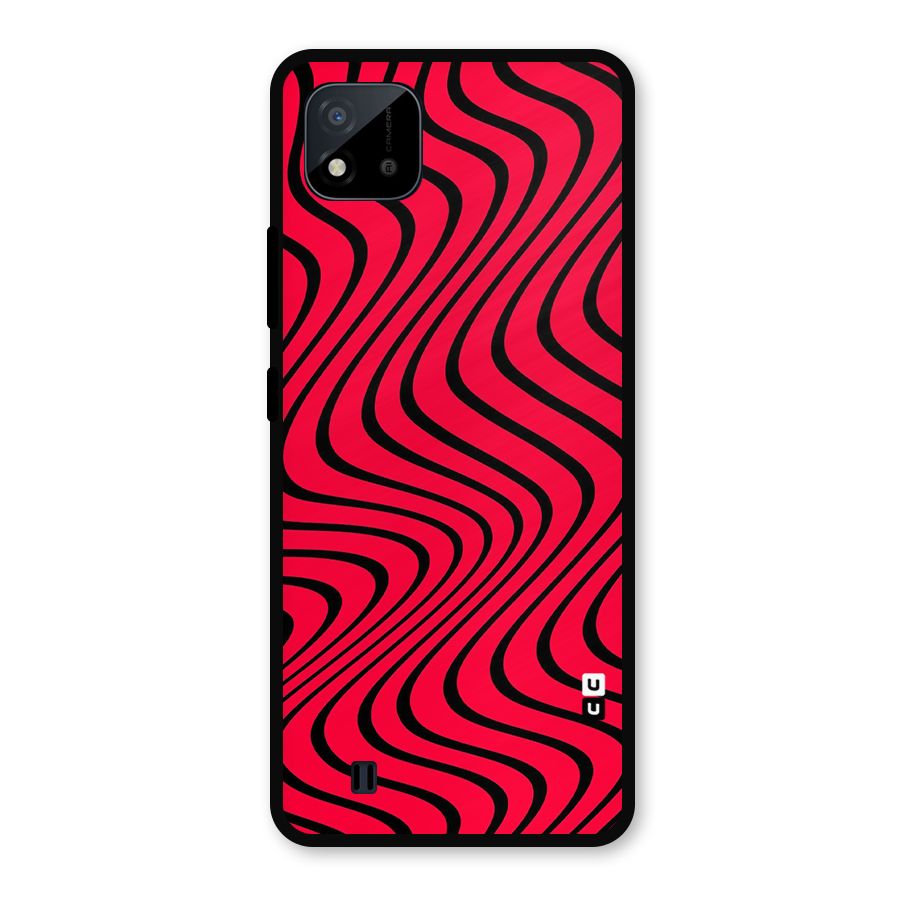 Waves Pattern Print Metal Back Case for Realme C11 2021