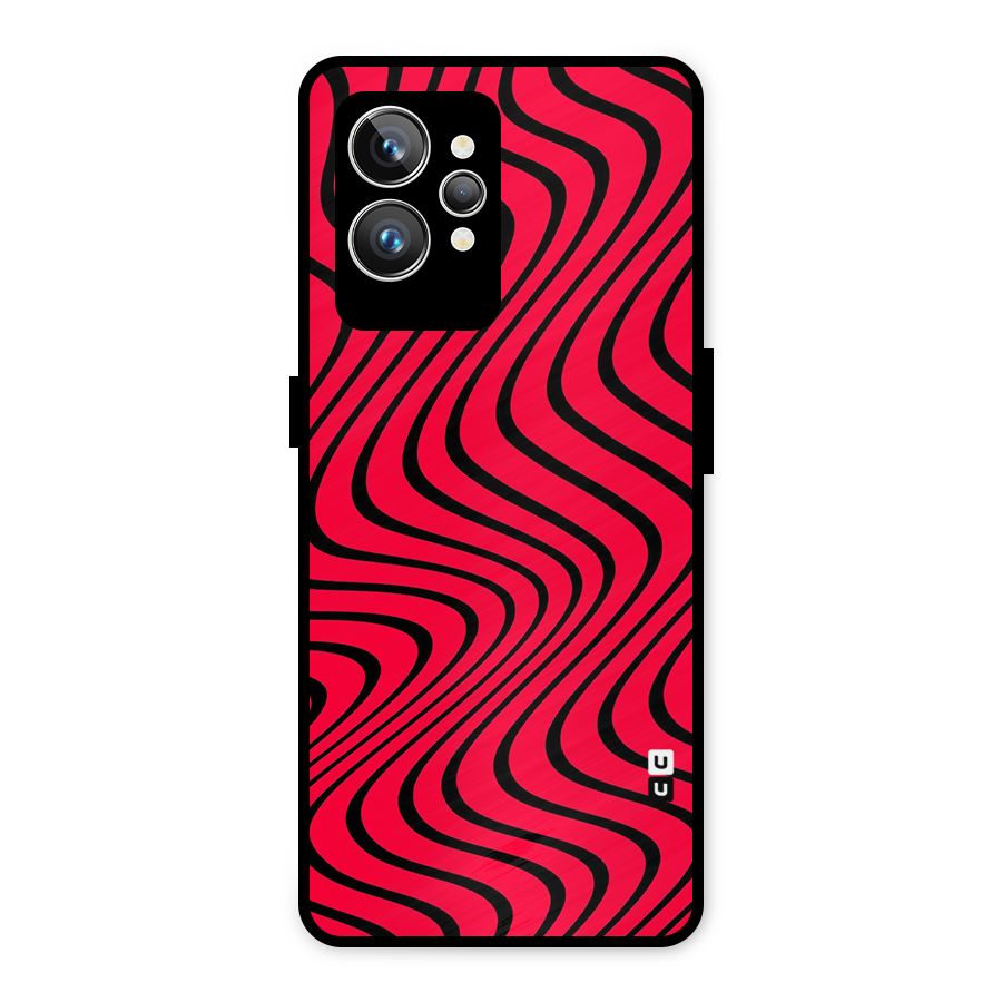 Waves Pattern Print Metal Back Case for Realme GT2 Pro