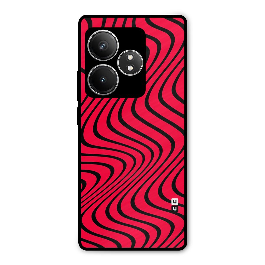 Waves Pattern Print Metal Back Case for Realme GT 6T