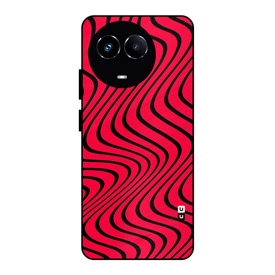 Waves Pattern Print Metal Back Case for Realme Narzo 60X