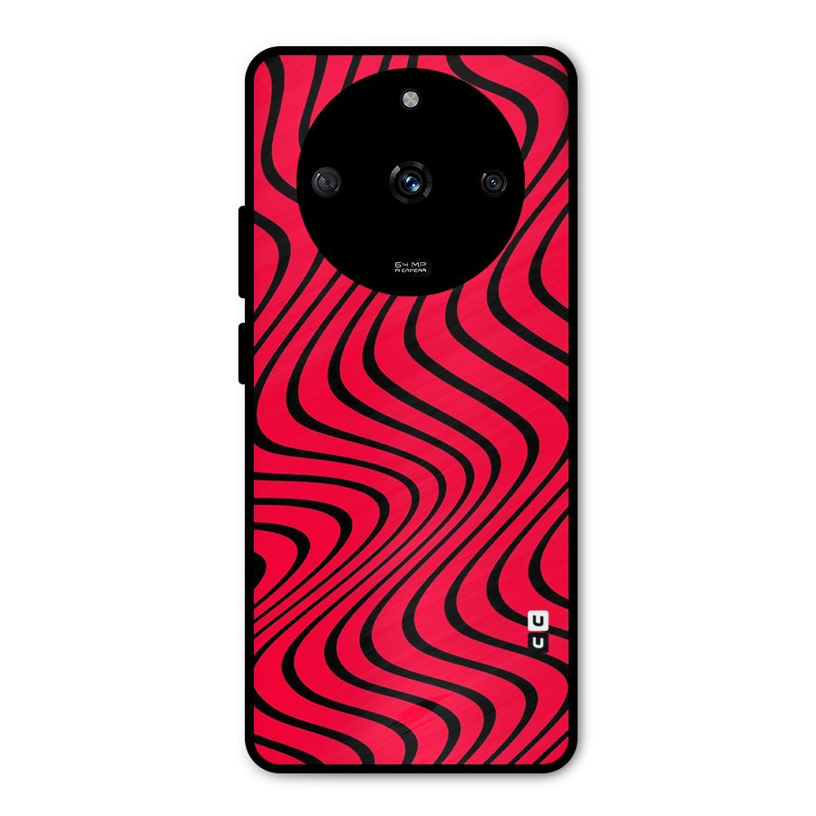 Waves Pattern Print Metal Back Case for Realme Narzo 60 5G