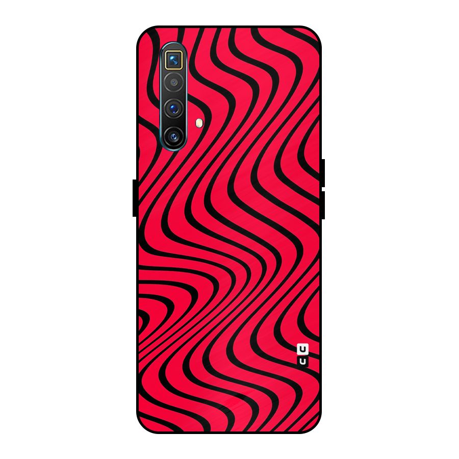 Waves Pattern Print Metal Back Case for Realme X3 SuperZoom