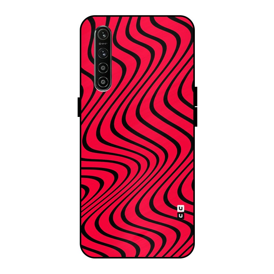 Waves Pattern Print Metal Back Case for Realme XT