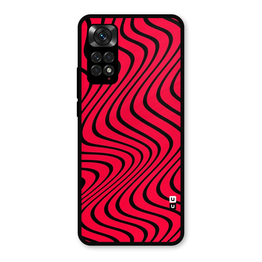 Waves Pattern Print Metal Back Case for Redmi Note 11s
