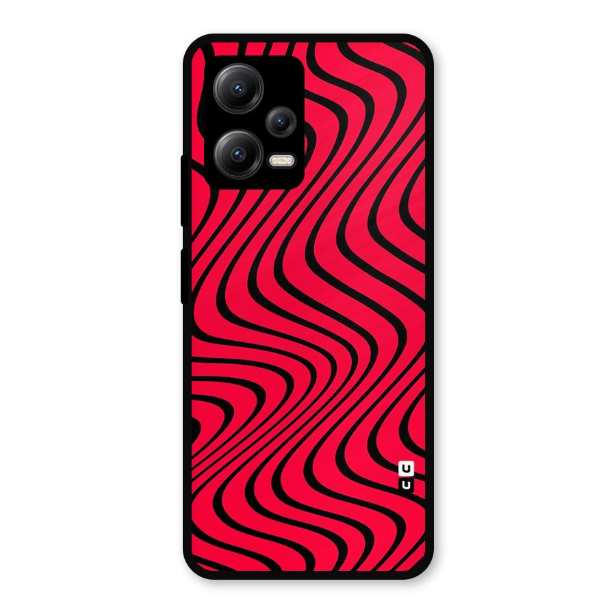 Waves Pattern Print Metal Back Case for Redmi Note 12 5G