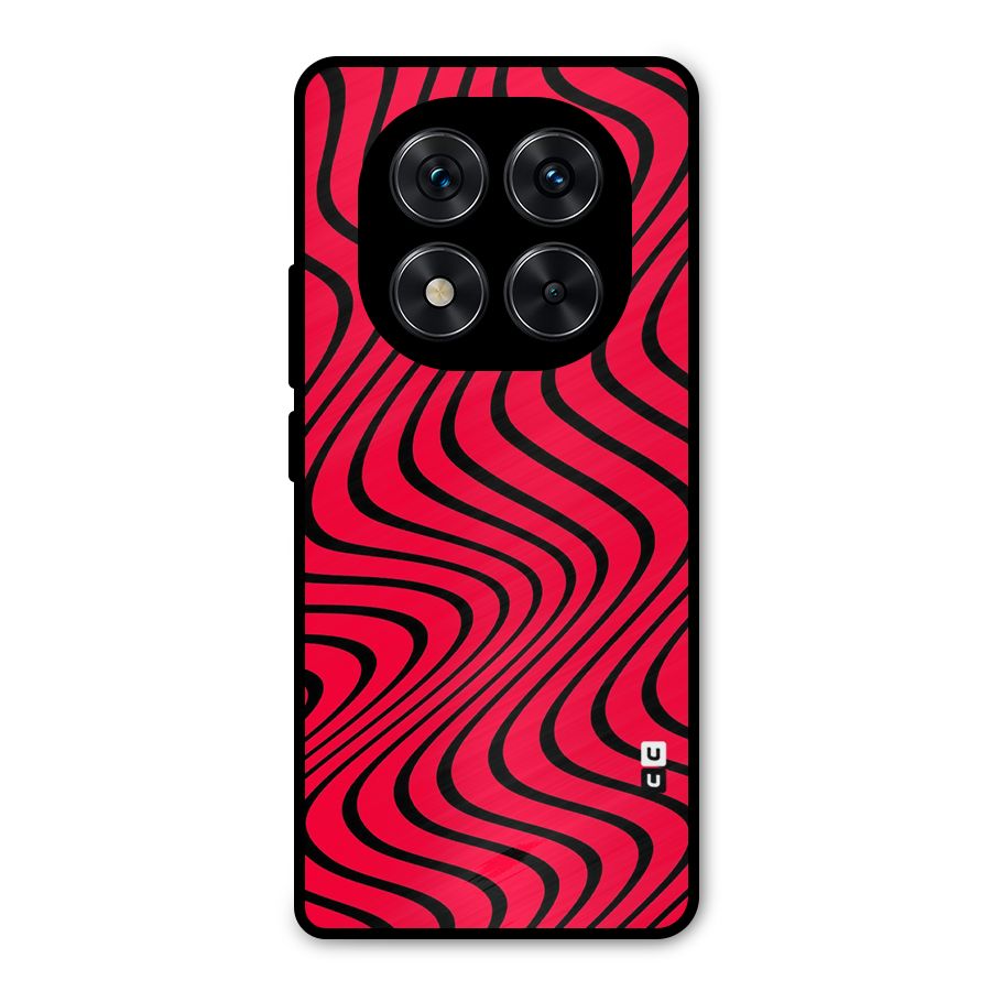 Waves Pattern Print Metal Back Case for Redmi Note 14 Pro 5G