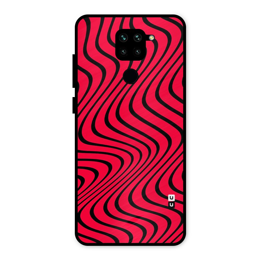 Waves Pattern Print Metal Back Case for Redmi Note 9