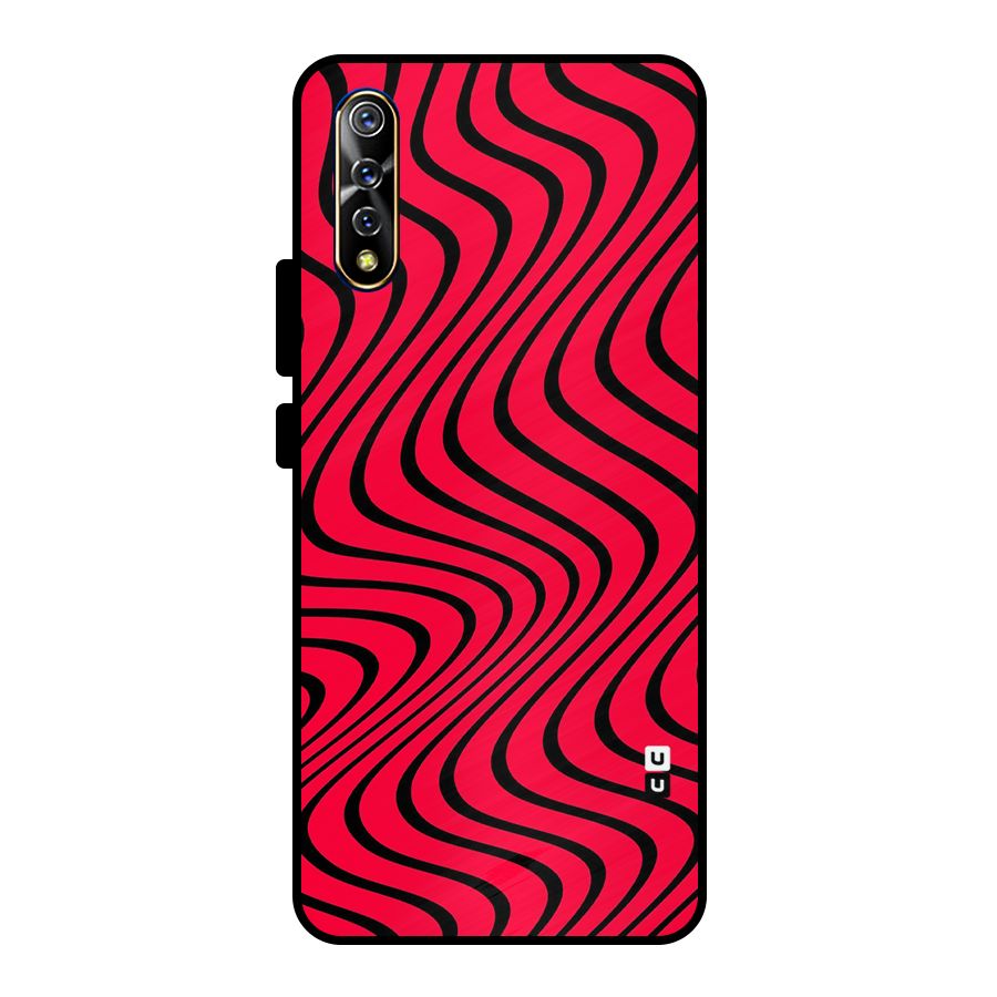 Waves Pattern Print Metal Back Case for Vivo S1