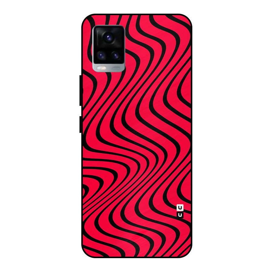 Waves Pattern Print Metal Back Case for Vivo V20 2021