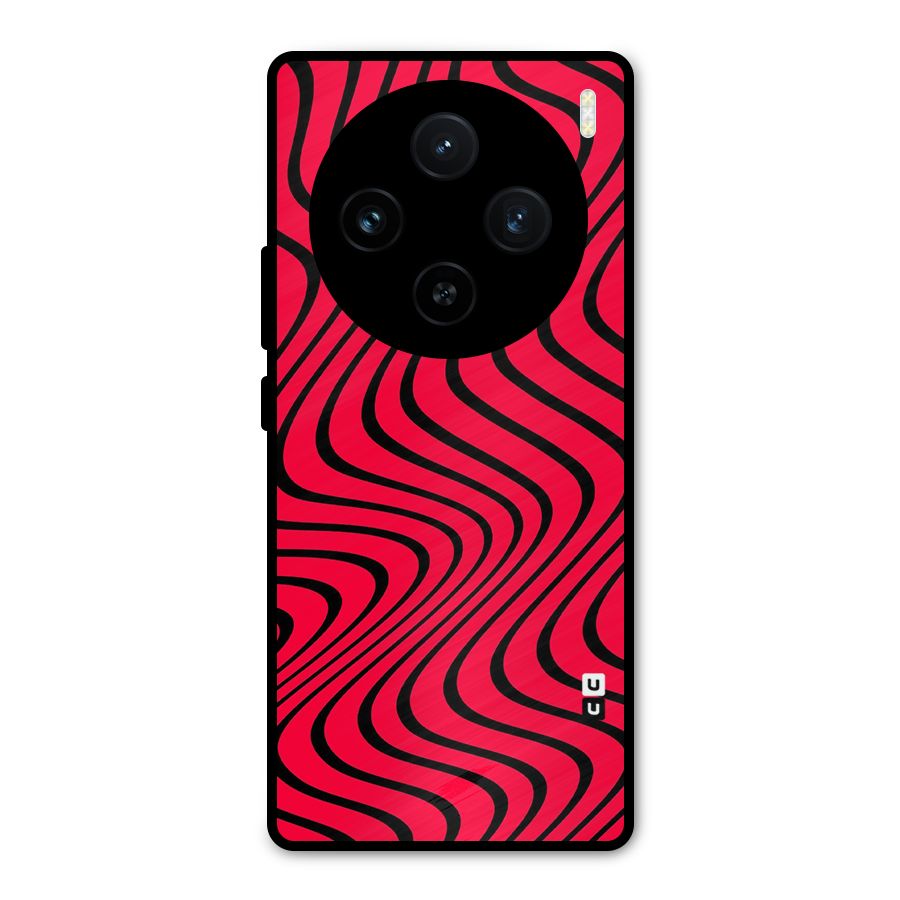 Waves Pattern Print Metal Back Case for Vivo X100