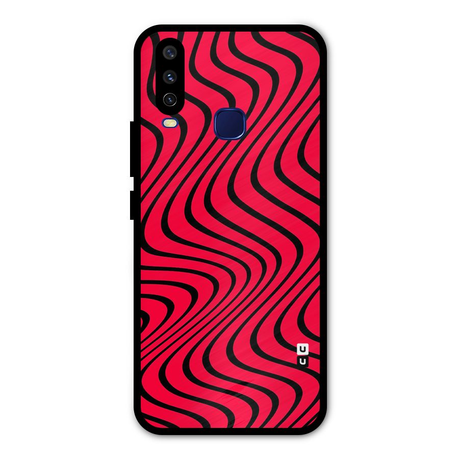 Waves Pattern Print Metal Back Case for Vivo Y15