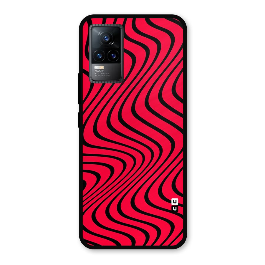 Waves Pattern Print Metal Back Case for Vivo Y73