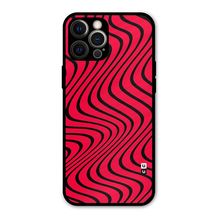 Waves Pattern Print Metal Back Case for iPhone 12 Pro Max