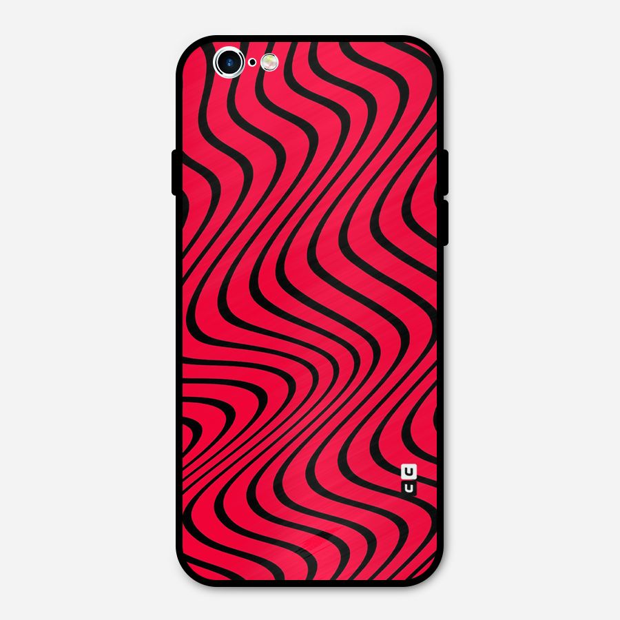 Waves Pattern Print Metal Back Case for iPhone 6 6s
