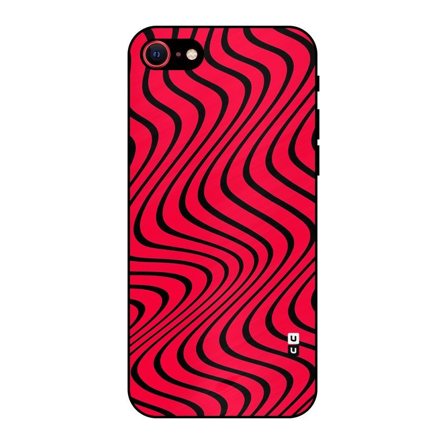 Waves Pattern Print Metal Back Case for iPhone 7