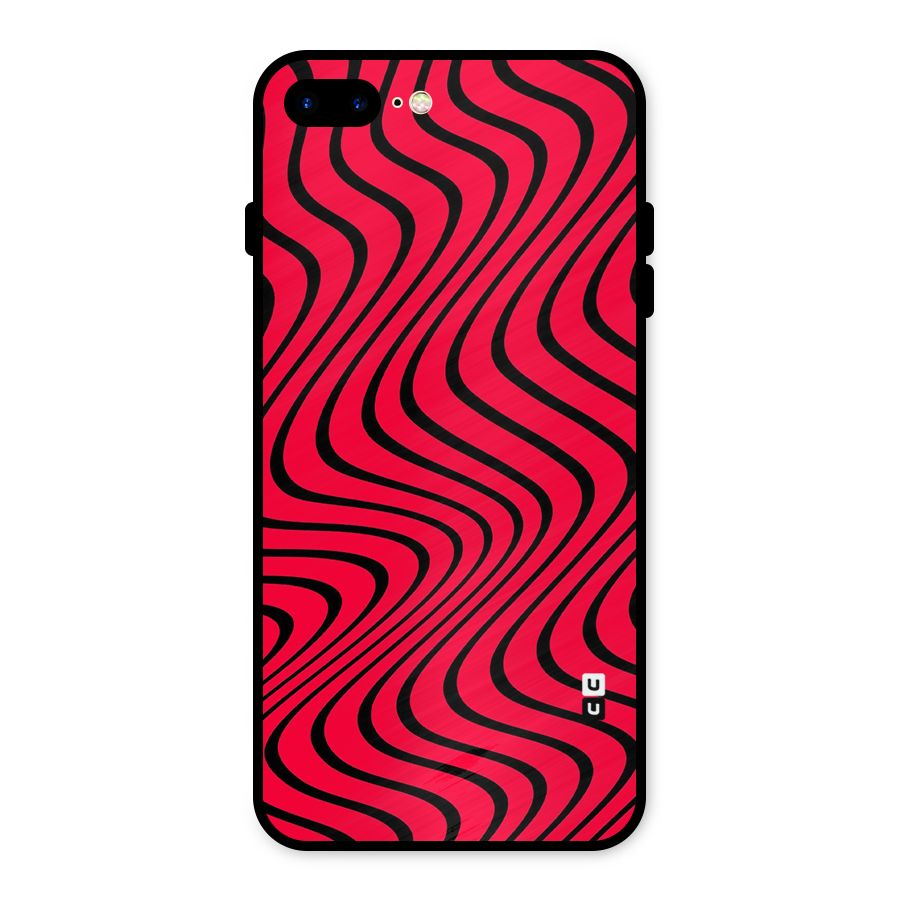 Waves Pattern Print Metal Back Case for iPhone 8 Plus