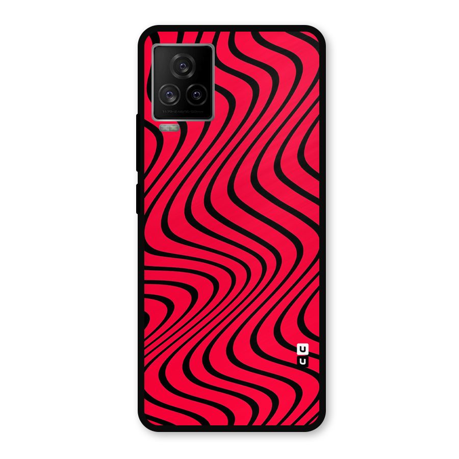 Waves Pattern Print Metal Back Case for iQOO 7 Legend 5G