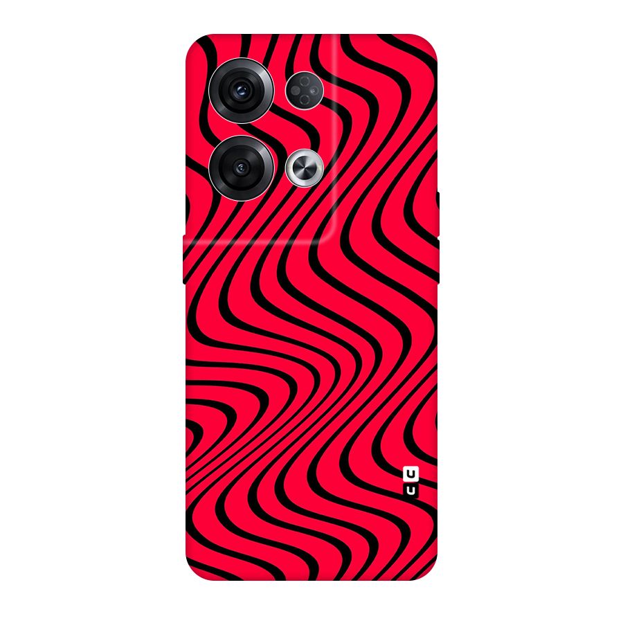 Waves Pattern Print Original Polycarbonate Back Case for Oppo Reno8 Pro 5G