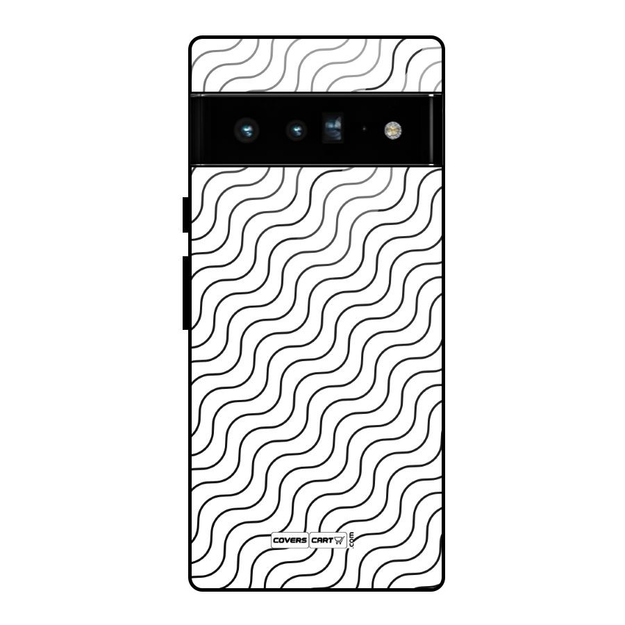 Wavy Pattern Glass Back Case for Google Pixel 6 Pro