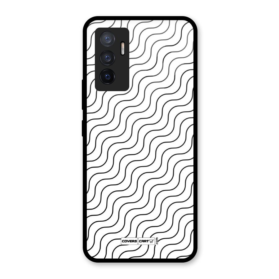 Wavy Pattern Glass Back Case for Vivo V23e