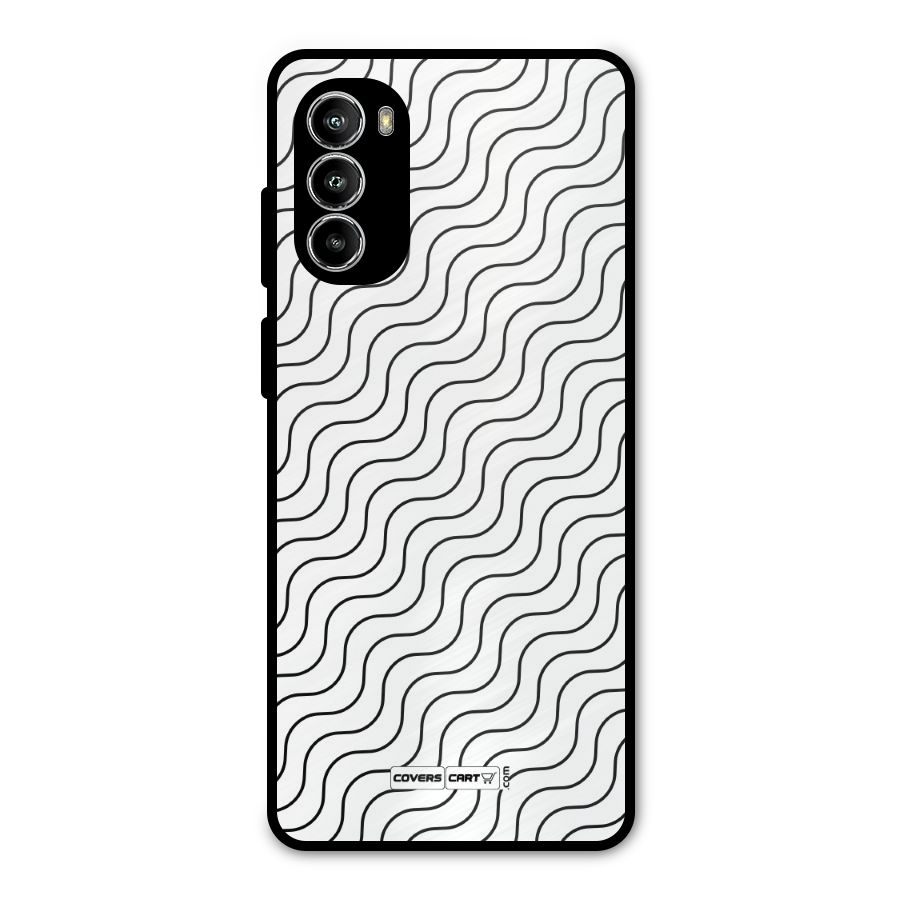 Wavy Pattern Metal Back Case for Moto G82