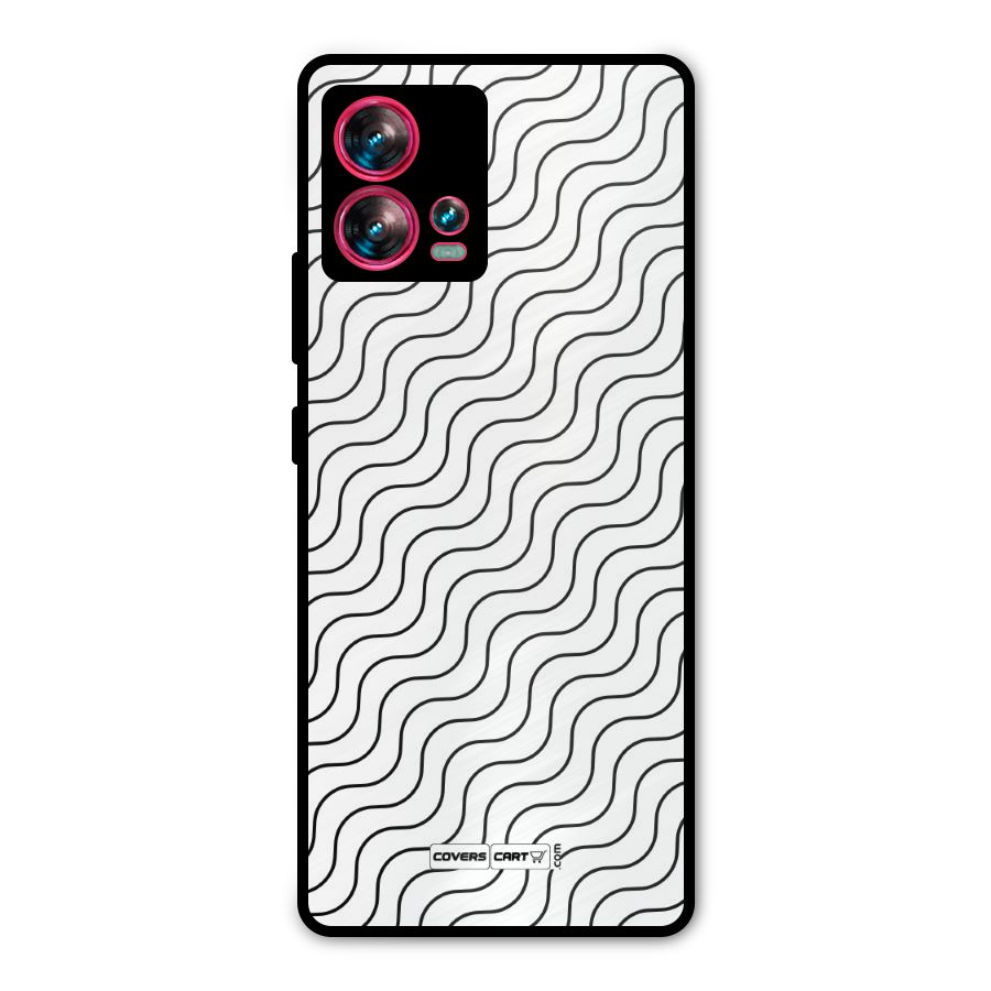 Wavy Pattern Metal Back Case for Motorola Edge 30 Fusion