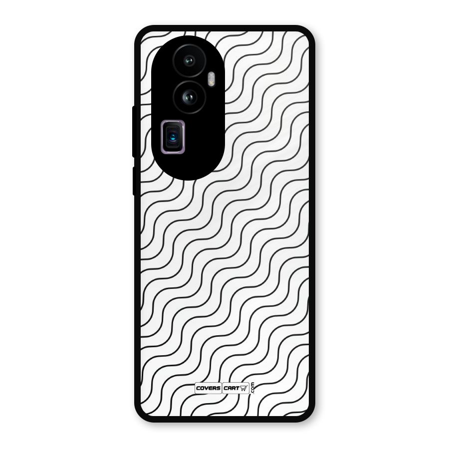Wavy Pattern Metal Back Case for Oppo Reno10 Pro Plus