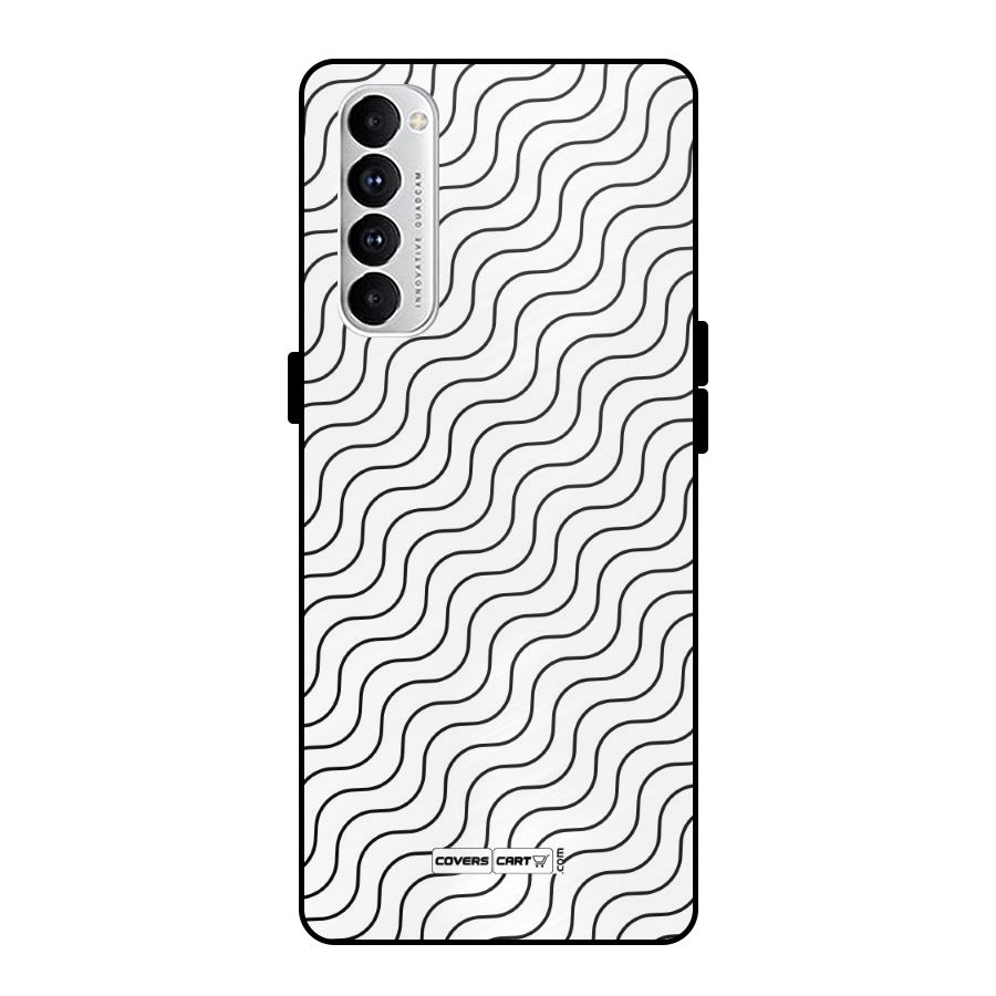 Wavy Pattern Metal Back Case for Oppo Reno4 Pro