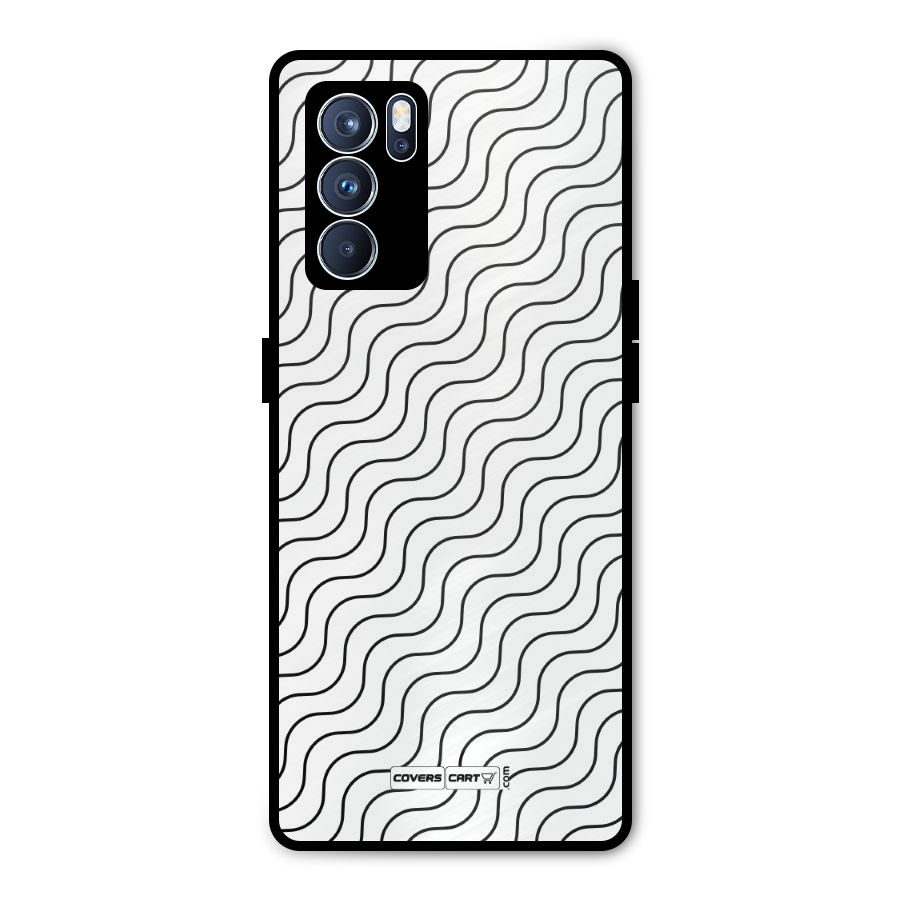 Wavy Pattern Metal Back Case for Oppo Reno6 Pro 5G
