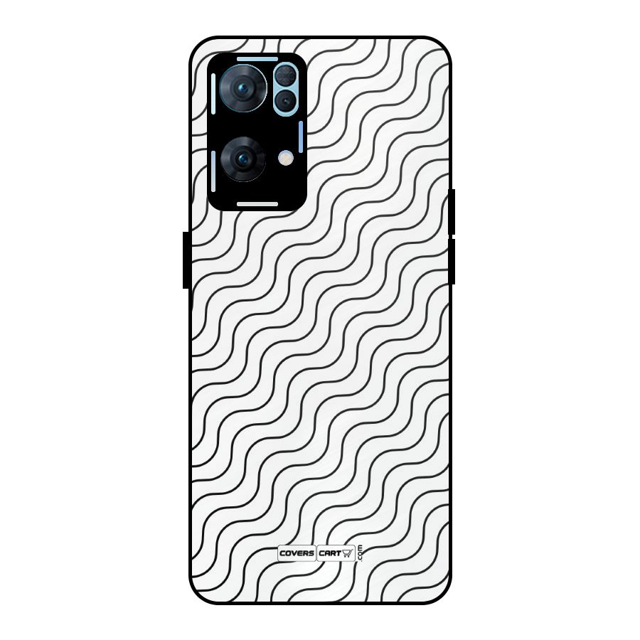 Wavy Pattern Metal Back Case for Oppo Reno7 Pro 5G