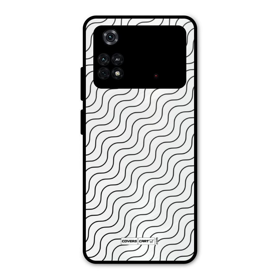 Wavy Pattern Metal Back Case for Poco M4 Pro 4G