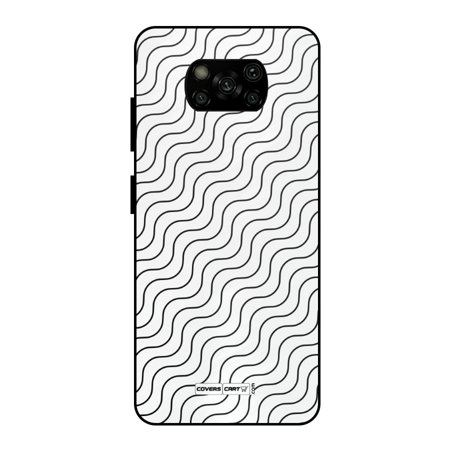 Wavy Pattern Metal Back Case for Poco X3