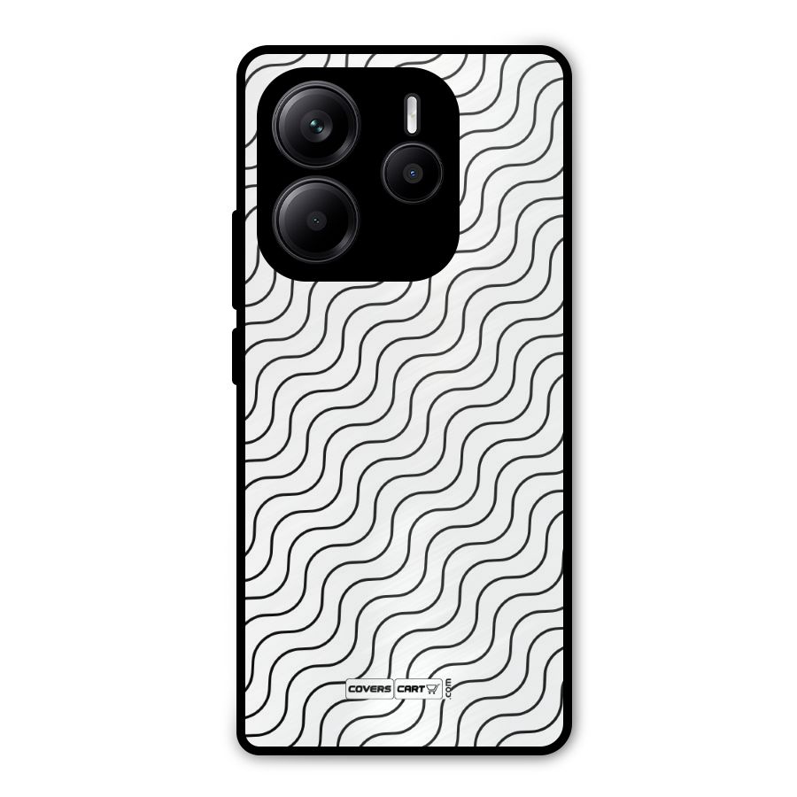 Wavy Pattern Metal Back Case for Redmi Note 14 5G