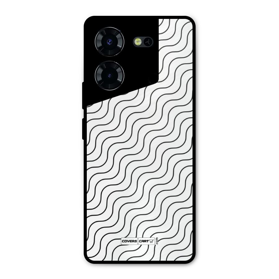 Wavy Pattern Metal Back Case for Tecno Pova 5 Pro 5G