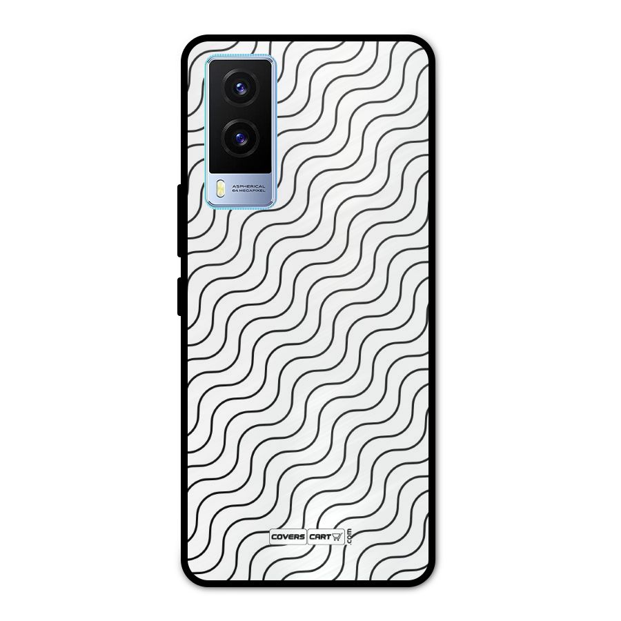 Wavy Pattern Metal Back Case for Vivo V21e 5G