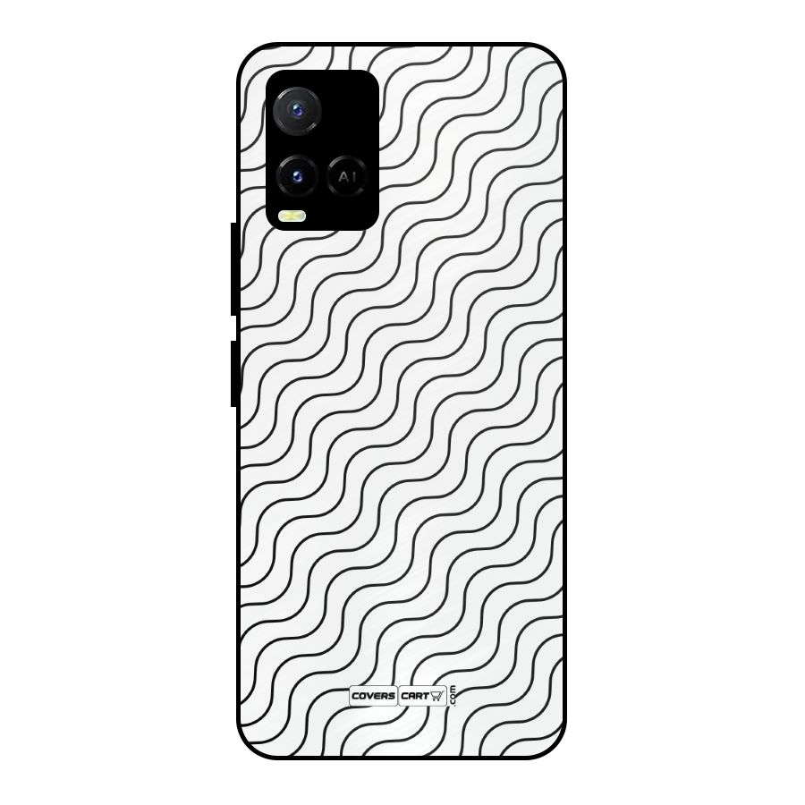 Wavy Pattern Metal Back Case for Vivo Y21G
