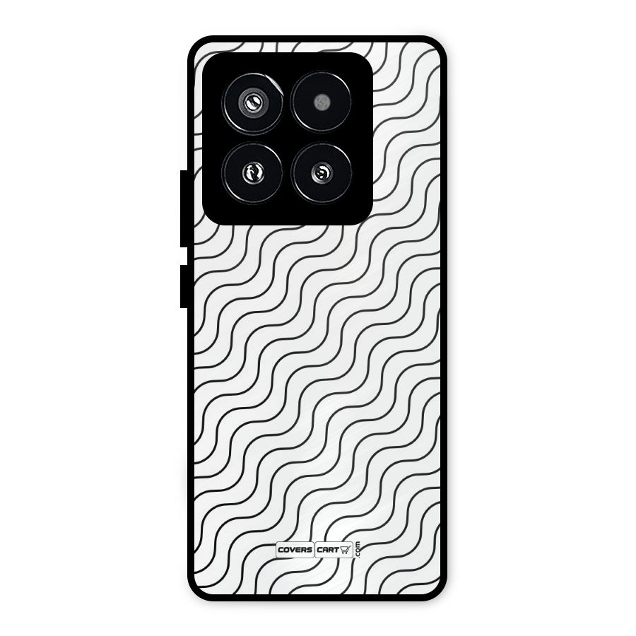 Wavy Pattern Metal Back Case for Xiaomi 14 Pro