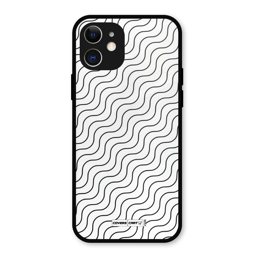 Wavy Pattern Metal Back Case for iPhone 12