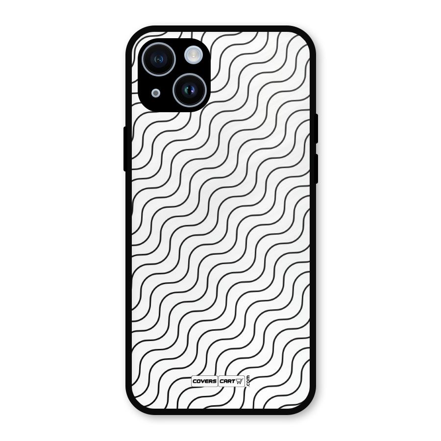 Wavy Pattern Metal Back Case for iPhone 14