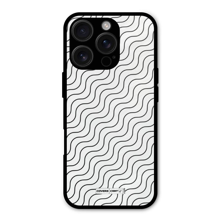 Wavy Pattern Metal Back Case for iPhone 16 Pro