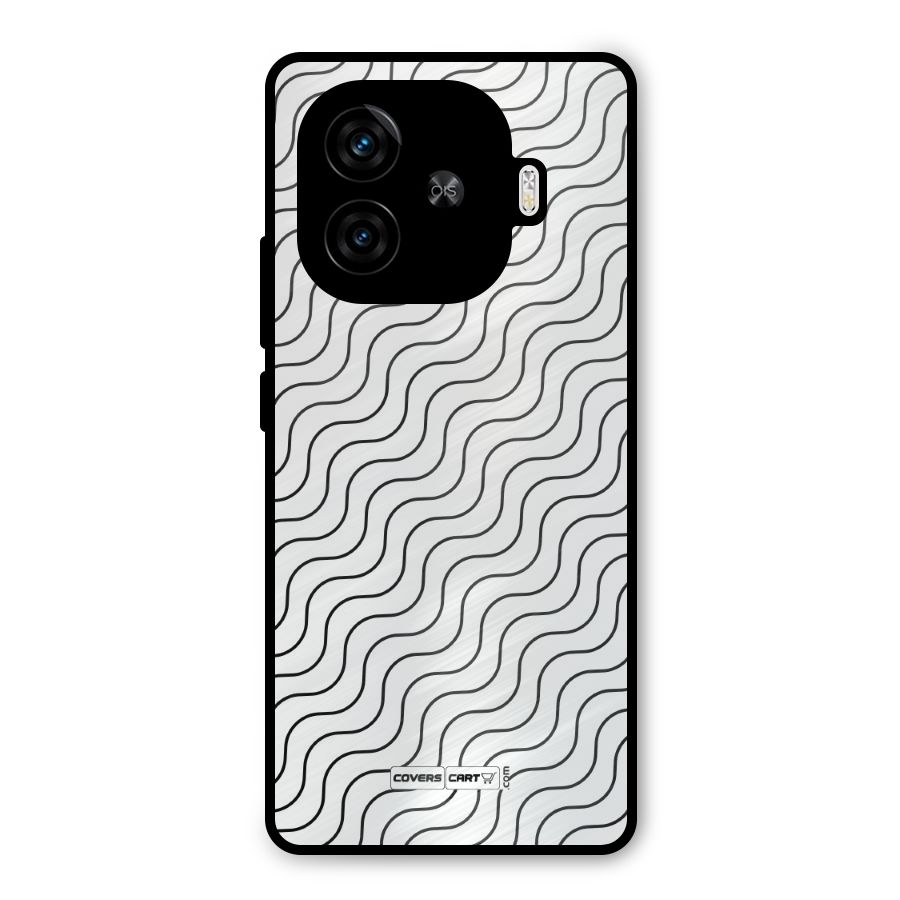 Wavy Pattern Metal Back Case for iQOO Z9 Turbo