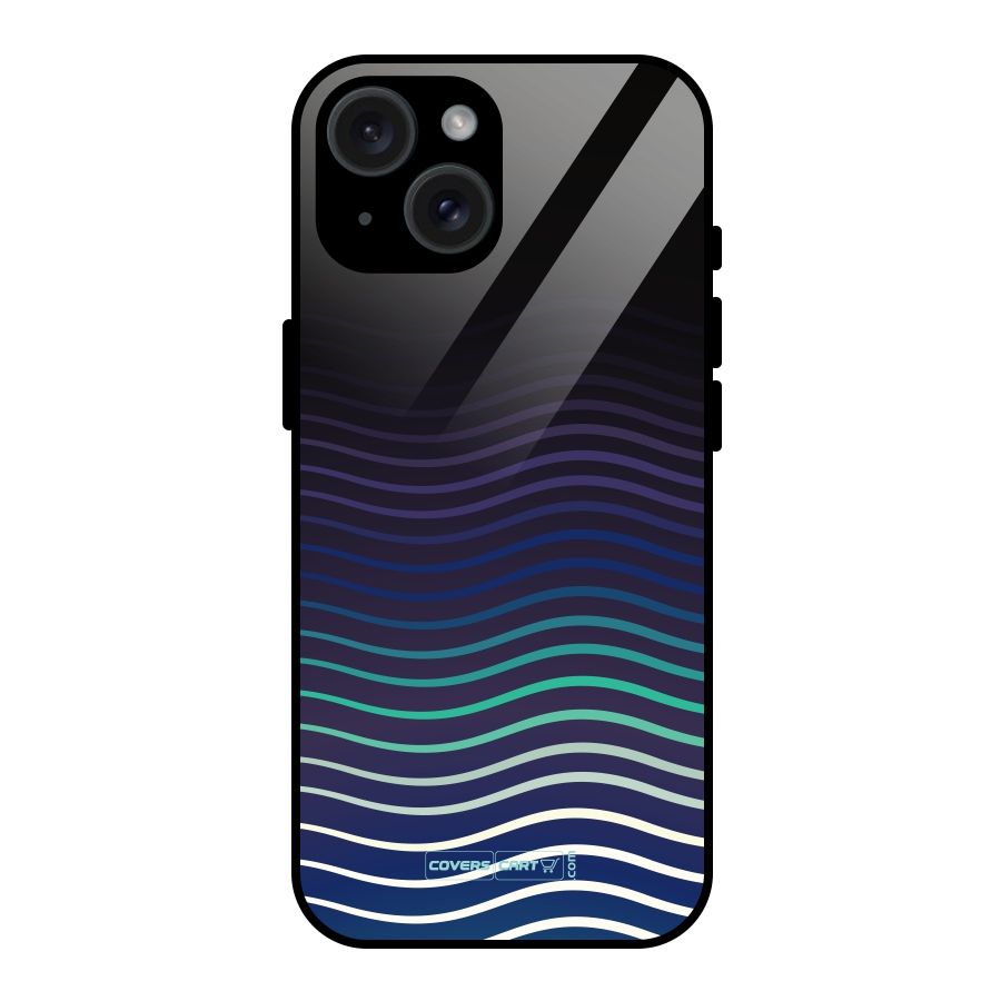 Wavy Stripes Glass Back Case for iPhone 15