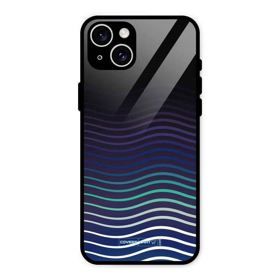 Wavy Stripes Glass Back Case for iPhone 15 Plus